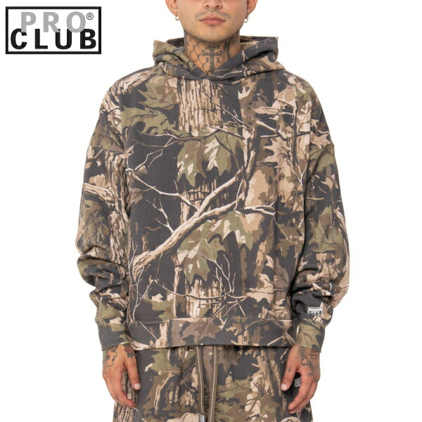 【54PC0101】 PRO CLUB Heavywide Fleece Pullover Hoodie camo (プロクラブ) ヘビーワイドプルオーバーフーディ 迷彩カモ[] PROCLUB 迷彩カモスエットパーカー Pro club プロクラブ ミリタリー メンズ 大きいサイズ 迷彩カモパーカー M L LL 2L 3L 4L