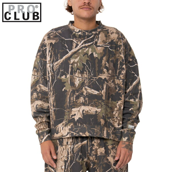 【54PC0102】 PRO CLUB Heavywide Fleece Crew Neck (プロクラブ)ヘビーワイド トレーナー迷彩カモ[]　PROCLUB 迷彩カモスエット Pro club プロクラブ　ミリタリー メンズ 大きいサイズ 大きいサイズ　M L LL 2L 3L 4L 9,350円