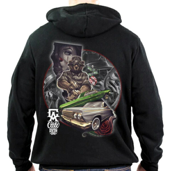 DYSE ONE CALI OSO HOODY FLEECE PULLOVER (下地壱) 黄金州 プルオーバーフーディ車  置き目馬乗り 落書き アノラック 汗水 パーカー メキシカン チカーノ 暴力団員 表どおり メンズ 気が大きい大きさ   M L LL 2L 3L 4L 5L 7L