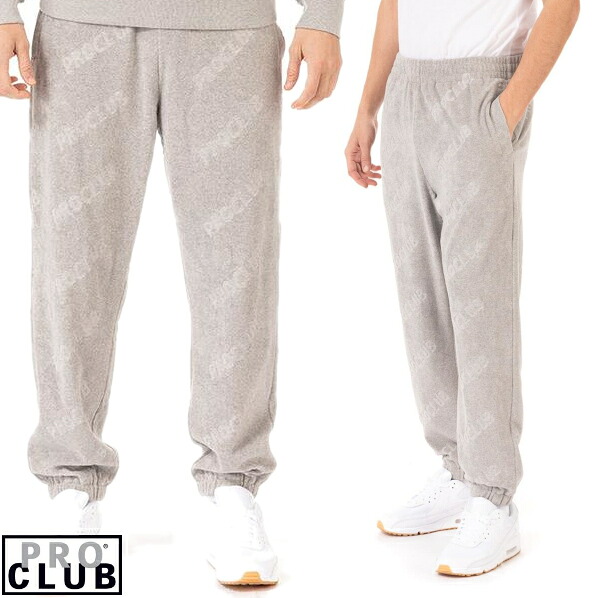 【11PC0407A】PRO CLUB　(プロクラブ)　TERRY CLOTH SWEAT PANT []　モノグラム　パイル地 スウェットパンツ　ロゴ入り　タオル生地　ヒップホップ衣装　ダンス　衣装 PROCLUB　モノグラムロングパンツ　ロゴ パンツ　プロクラブパイル生地パンツ 6,639円