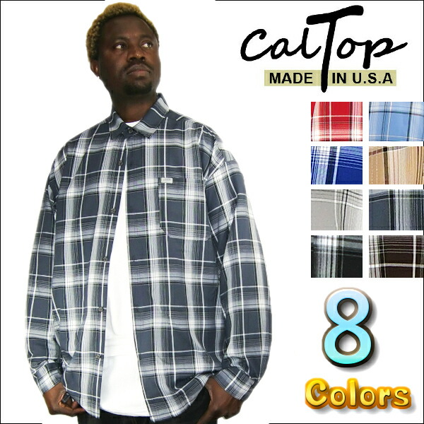 【楽天市場】【あす楽】【2枚で送料無料】【Made in USA】【全8色】CalTop チェック柄 L/Sシャツ[カルトップ]チェックシャツ  キャルトップ シャツ カルトップ 長袖 チェックシャツ メキシカン チカーノ ギャング ローライダー メンズ 大きいサイズ シャツ ...