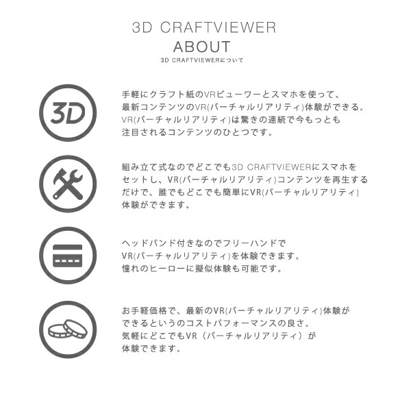 楽天市場 3d Vr クラフトビューアー Google Cardboard グーグル カードボード 360 動画 Oculus Rift オキュラス リフト アプリ 3d映像 スマホ Iphone6 メガネ ハコスコープ Dex