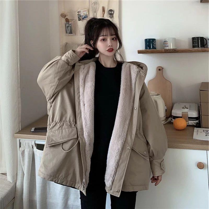 裏ボア 上衣 レディース 上衣 上衣 ボンネット付き添い人 アウター 冬服 厚地の外套 防寒 気が大きい大きさ 20代 30代 40代 50代 差し上げ物