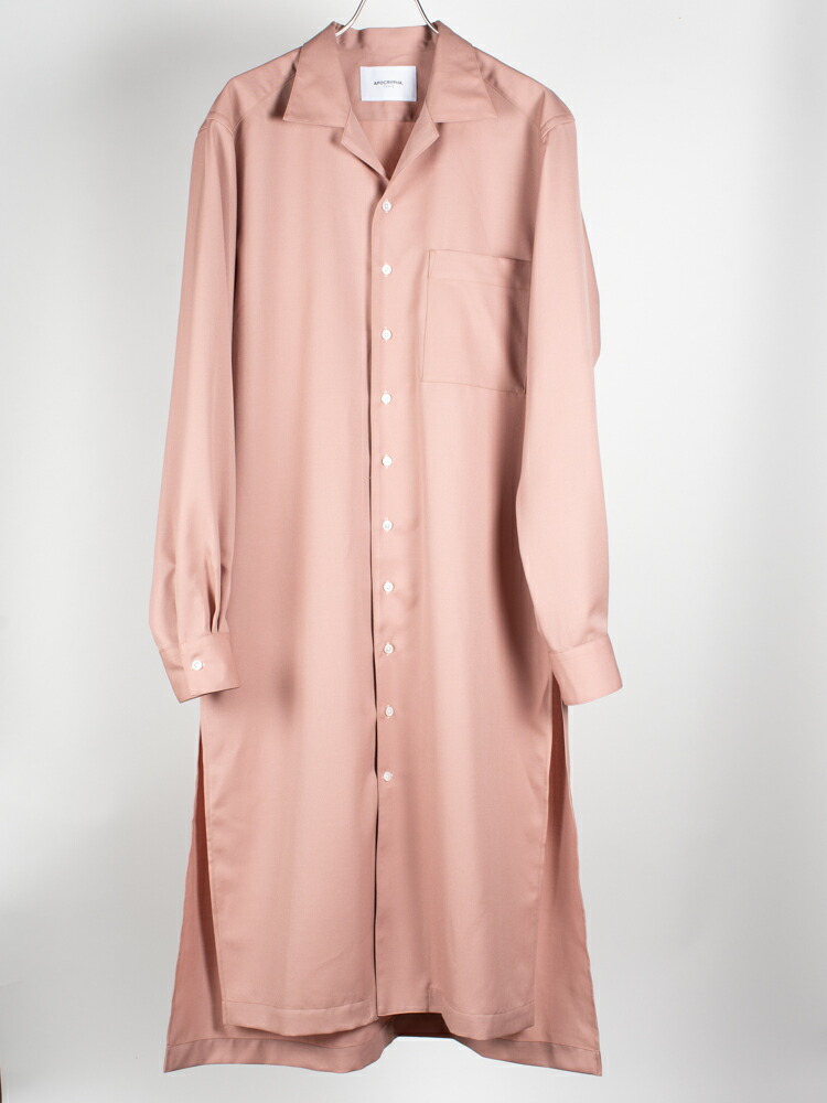 【APOCRYPHA】アポクリファ LONG WOOL SLEEPING SHIRT ロングウールスリーピングシャツ ピンク 東京コレクションブランド メンズ モード デザイナーズブランド 9,138円