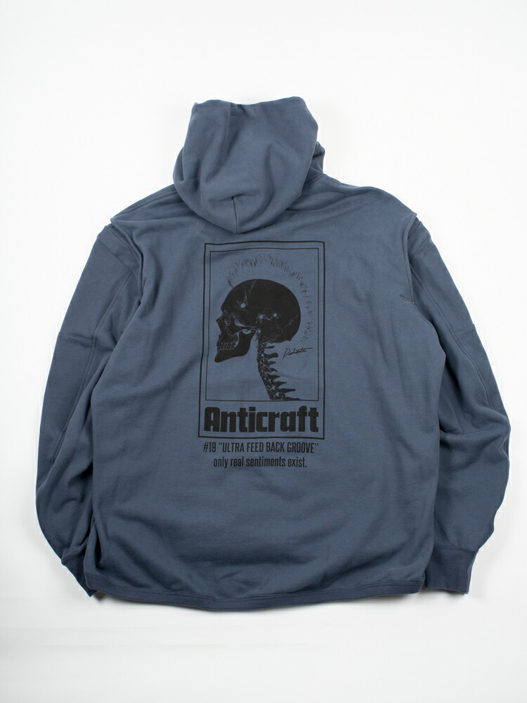 【Azuma.】アズマ SKULL WORK SWEAT PARKA BLUE スカルワークスウェットパーカー 東京コレクションブランド メンズ モード デザイナーズブランド 正規取扱店 通販 アパレル 服