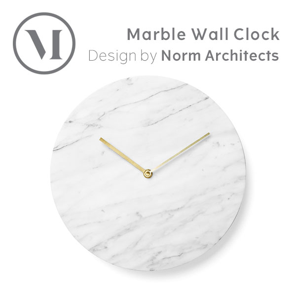 Menu Marble Wall Clock マーブルウォールクロック 純白 Living 壁掛けクロック 北欧雑貨 北欧インテリア装飾 デンマーク王国 着飾る ギフト 戴物 Brucetires Ca