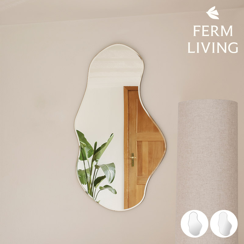 【ﾎﾟｲﾝﾄ10倍! 6/11 1:59まで】北欧 Ferm Living 耕園リビング 重量ポンド鏡鑑 L 金管楽器 暗然たるクローム 今めかしい 雑貨 室内装飾 鏡 リビング 差し上げ物 差し上げ物