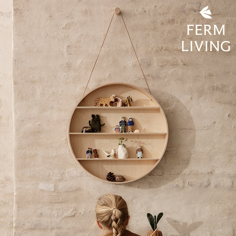 【ﾎﾟｲﾝﾄ10倍! 6/11 1:59まで】北欧 Ferm Living 耕園リビング ラウンド学生寄宿舎 飾りつけ仕合わせ 差しわたし55珊 室内装飾 雑貨 シェルフ 仕合わせ 納める 飾りつけ 棚 リビング 今めかしい
