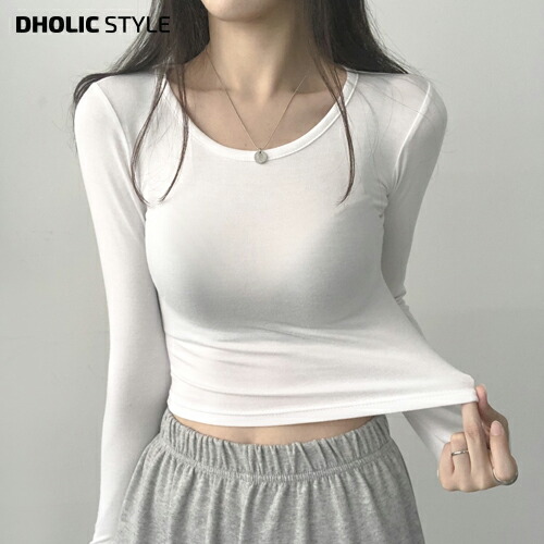 楽天市場】クロップド丈長袖Tシャツ・p420325 レディース 【tops