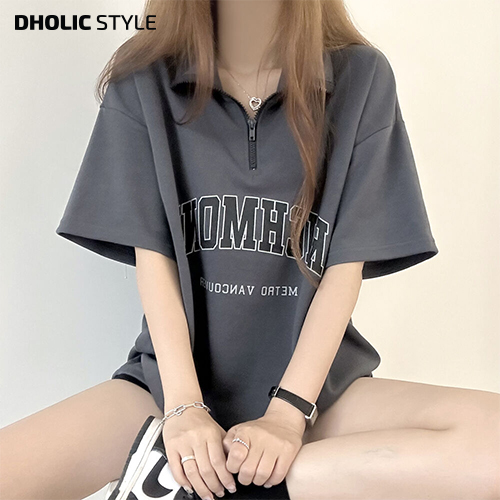 ☆韓国の人気☆【PXG】バック ジップアップ ショート Tシャツ ライン リンガー クロップド Tシャツ レディース 韓国