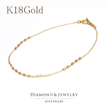 【楽天市場】18金ブレスレット＜ミラーボール付き＞K18Gold 