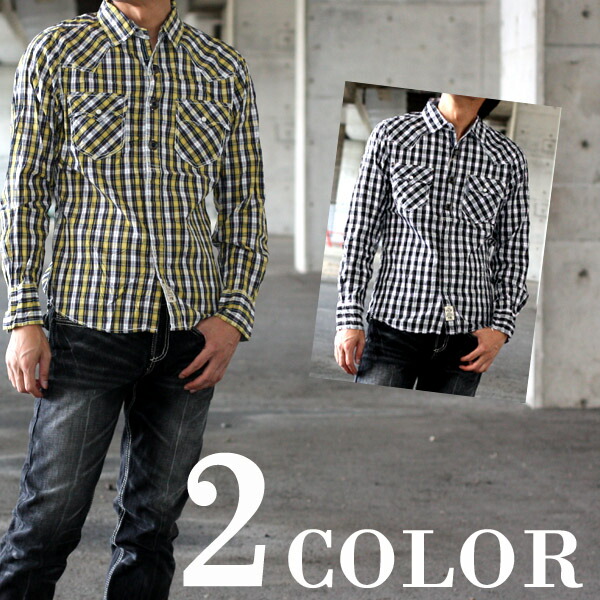 楽天市場】ROLL ロール オンブレーチェック ウエスタンシャツ 長袖