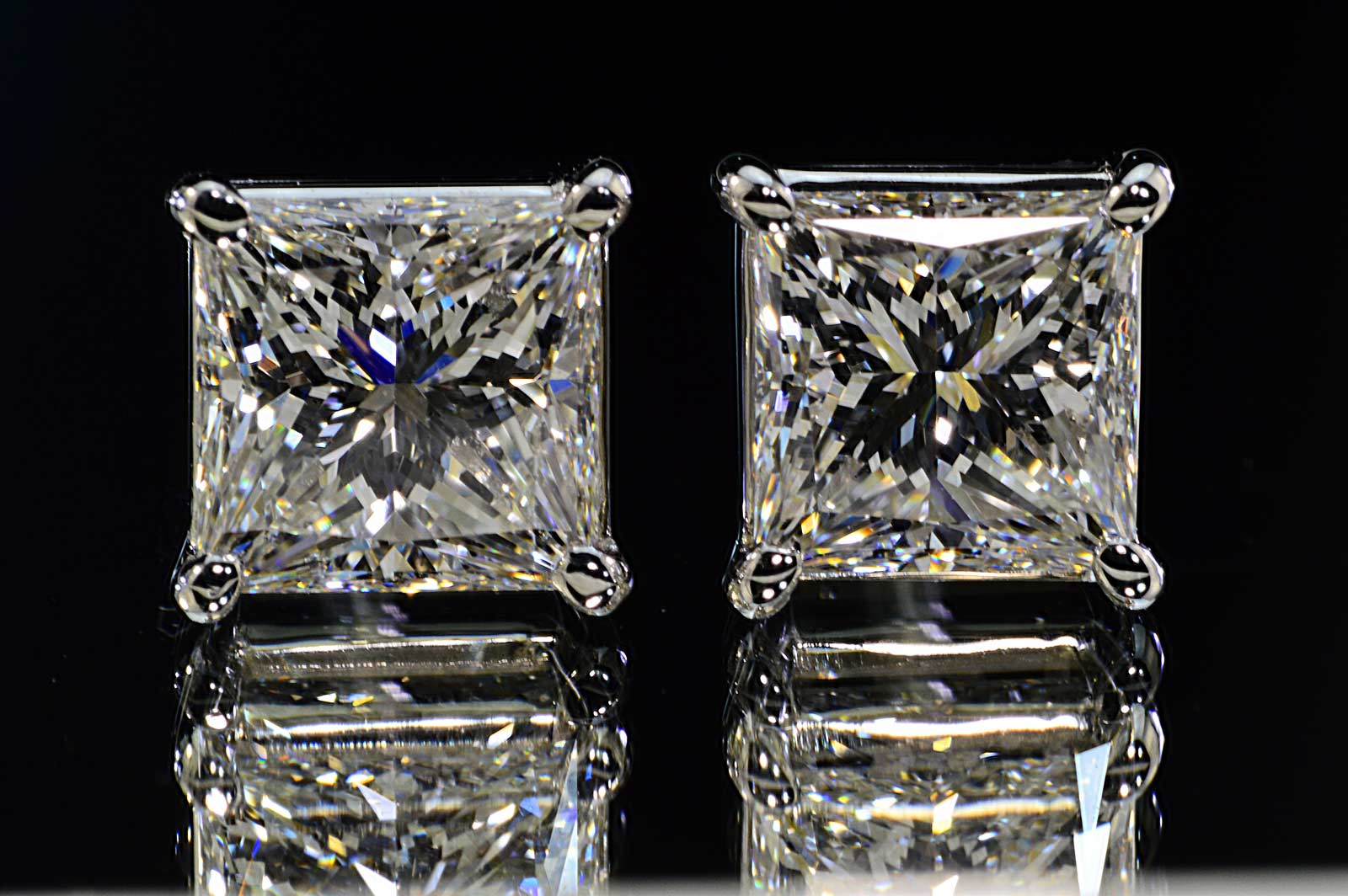 楽天市場】プラチナ ダイヤモンド1粒ピアス プリンセスカット