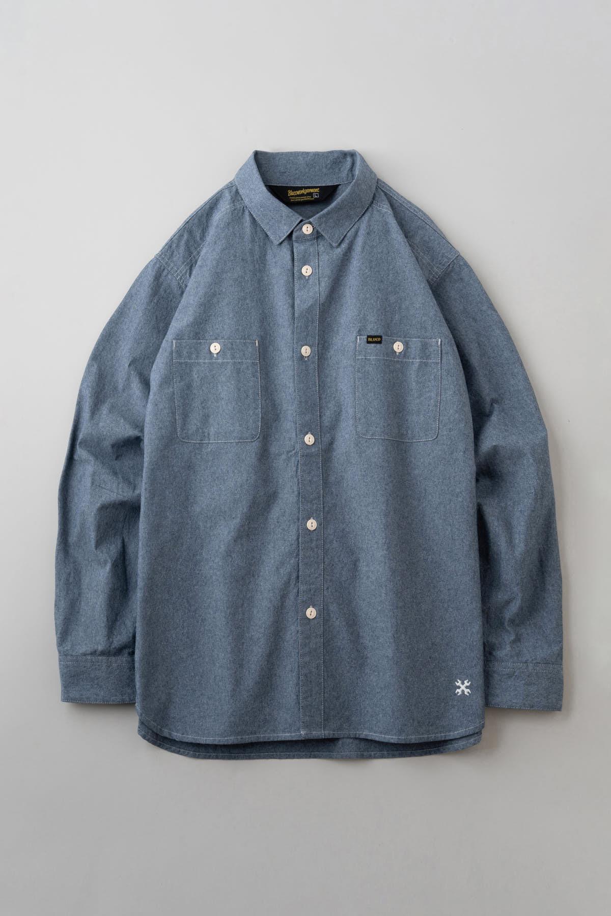 BLUCO(ブルコ) OL-1121 CAMBRAY WORK SHIRT 3色(NVY/BLU/BLK)☆送料無料☆ 送料無料!!BLUCO(ブルコ) OL-11-121 CHAMBRAY WORK SHIRT 3