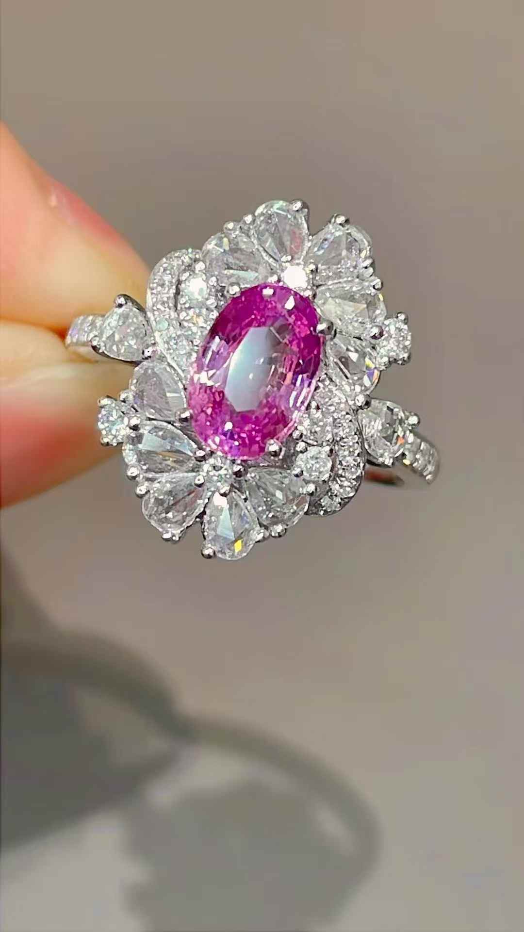 【1.58ct 無焼・無処理 サンライズカラー パパラチア リング】Pt950 プラチナ|Diamond Celeb
