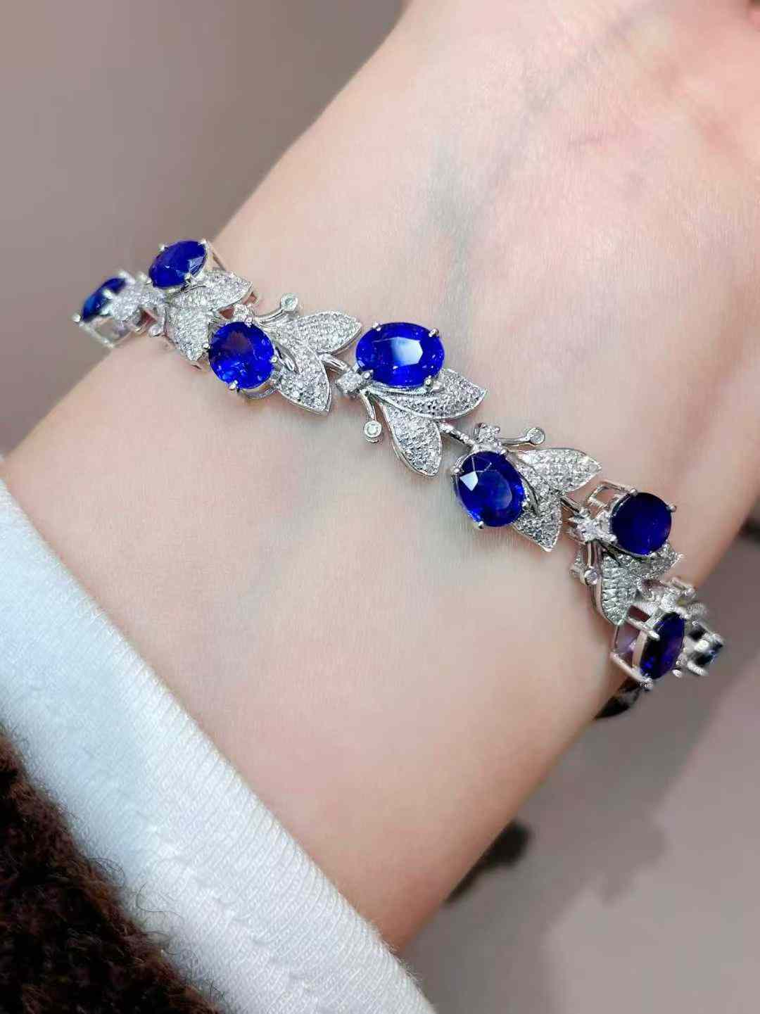 13.00ct 天然サファイア オーバルカット ブレスレット PT950プラチナ