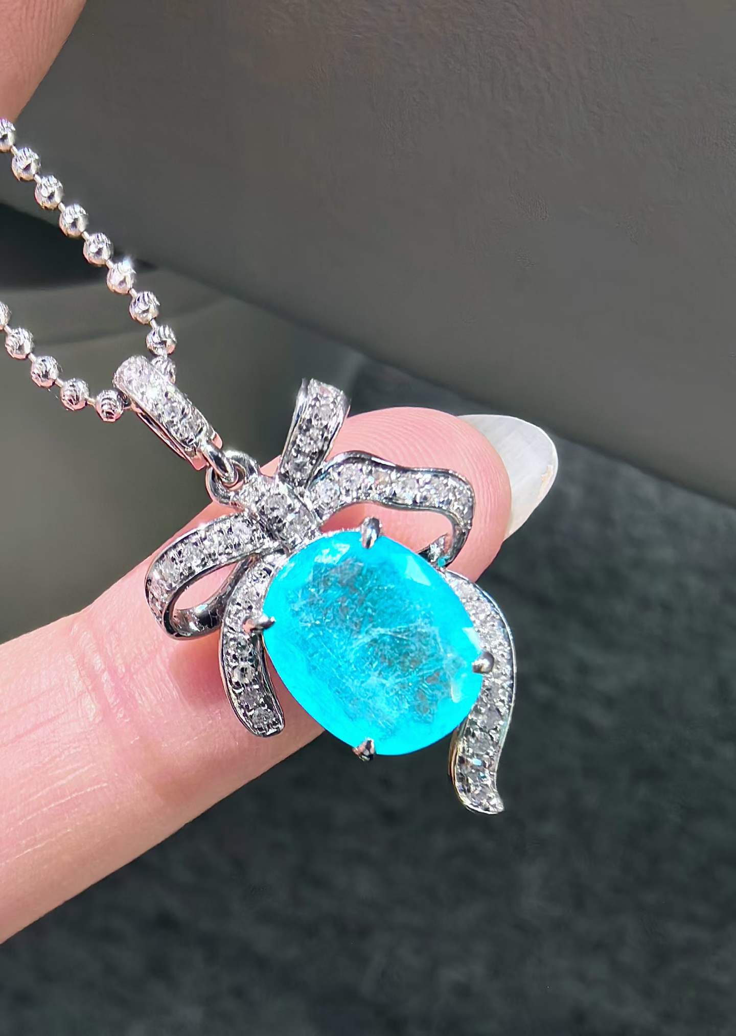 【楽天市場】2.52ct ネオンブルー パライバトルマリン リボンペンダントトップ:Diamond Celeb