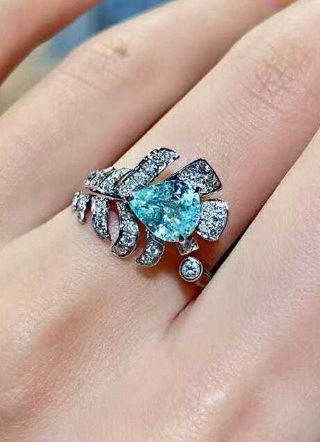 楽天市場】パライバトルマリン・リング・k18・ハーフエタニティ ・指輪