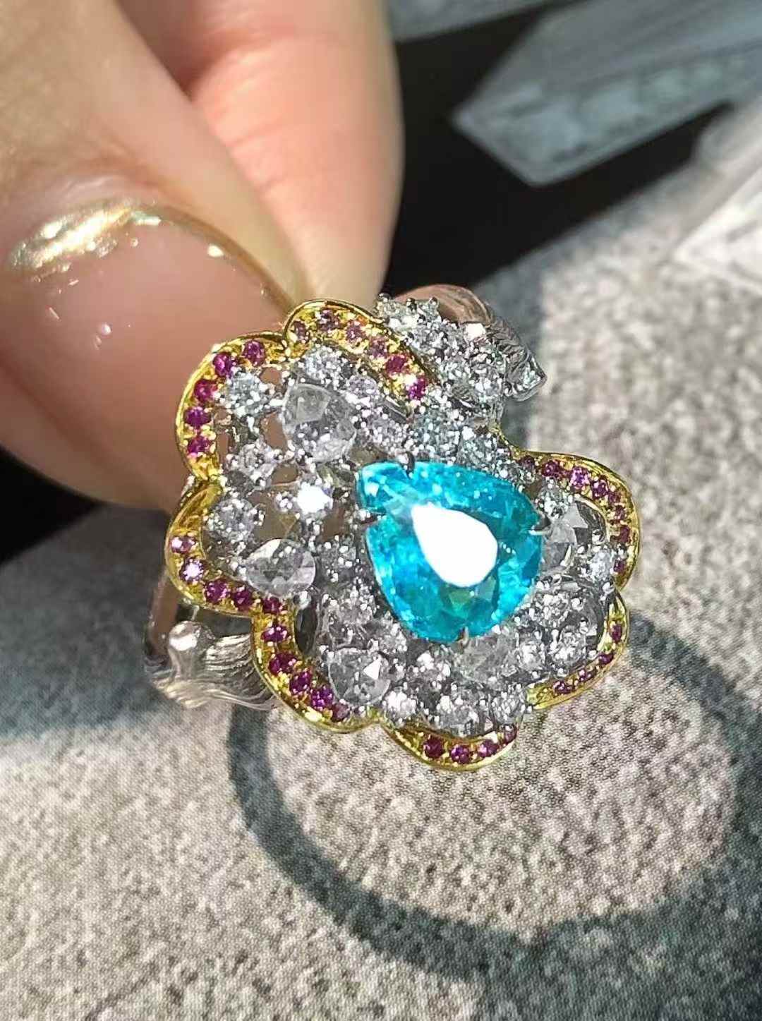 新品 18金　18k トルマリン エタニティ 指輪　tourmaline 天然石 楽天市場】パライバトルマリン・リング・k18・ハーフエタニティ