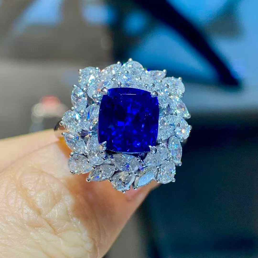 リング　アンティーク　18K ダイヤ　サファイヤ　鑑定書付き　最終値下げ 受注制作「鑑定書付き」K18 天然サファイア 天然ダイヤモンド リング