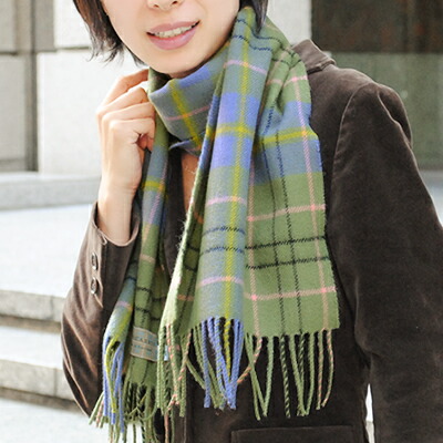 クーポン配布中 マフラー ラムズウール100 タータンチェック エイシャントテイラー 英国王室御愛用 ロキャロン オブ スコットランド ウール ストール レディース かわいい 秋冬 防寒 品揃え豊富で