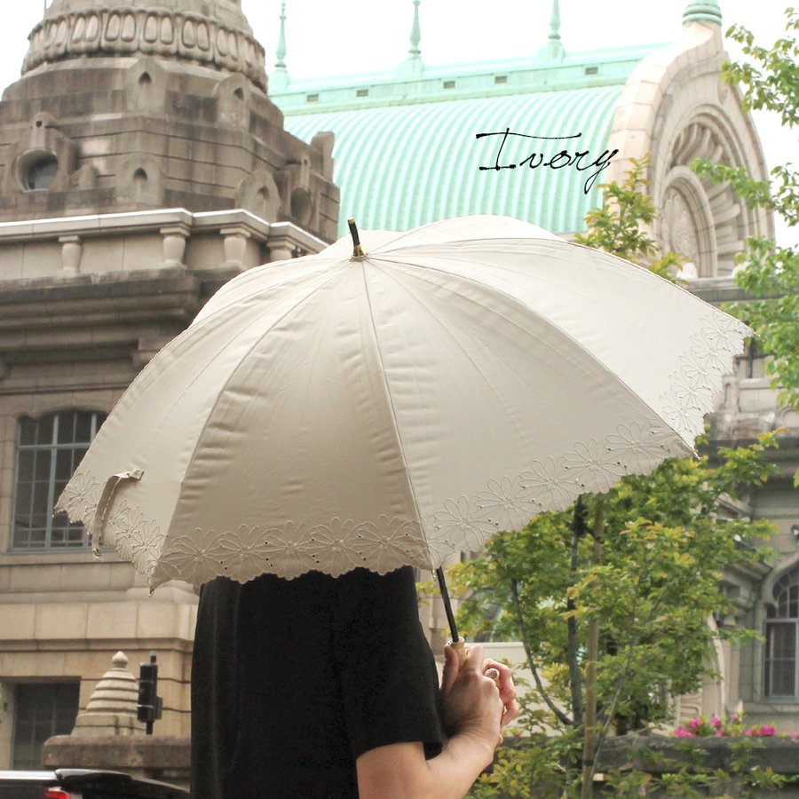 クーポン券ちりぢり中点 パラソル 晴雨兼用 お頭端折傘 洒落 親骨法50cm 8基骨 遮光比率 屏障率 99 99 軽さ レディース レディス フラワーボーラーエンブロイダリー 日傘 長傘 比 晴雨兼用 レディース 紫外電線 Uv Damienrice Com