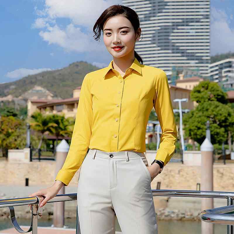 レディース 長袖 ブラウス 職業服 フォーマル 透け防止 隠しボタン 面接用 営業服 通勤トップス ビジネスウェア