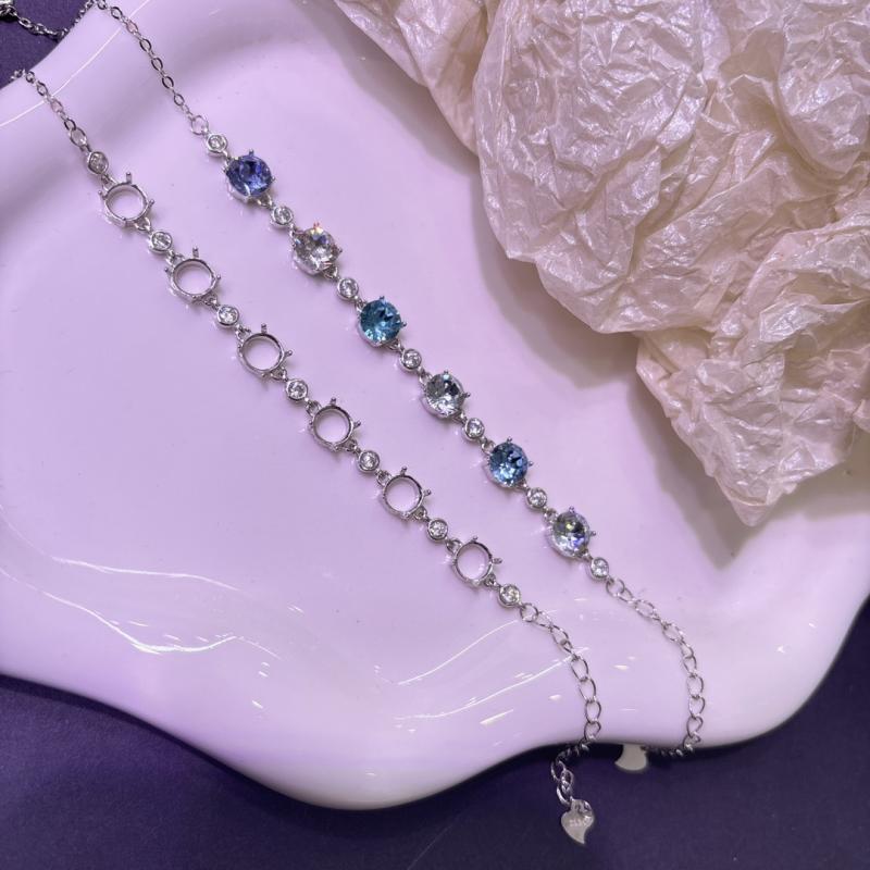 ブレスレットチャーム シルバー 満天星 華子 デザイン 高級感 フルジルコニア ハンドアクセサリー ラウンド 形状 ファッション 軽量 普段使い 女性向け