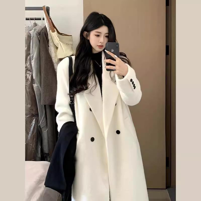 コート レディース 小柄対応 秋冬 厚手 羊毛 カシミヤ 暖か アウター ストレートシルエット 通勤 普段使い デイリー 防寒 高級感