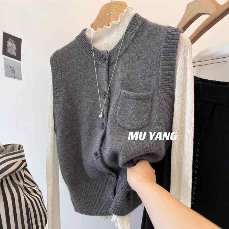 ノースリーブ ベスト レディース 冬 レイヤリング スリム フィット シンプル 小ポケット 付き トップス インナー 無袖 馬甲 ウエストコート 女性用 軽量 伸縮性