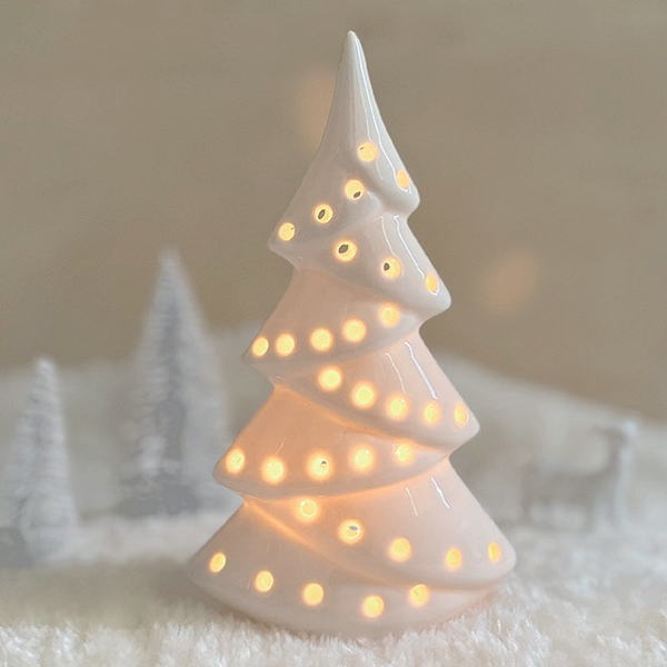 ★レア商品★クリスマスツリー 置物 ライト 楽天市場】【クリスマス雑貨】ポーセリンツリースター磁器製LEDライト