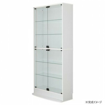 連結型コレクションラック ユニール 幅83.3×奥行29cm ハイタイプ ホワイト SCR-8329LHW