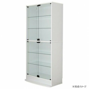 連結型コレクションラック ユニール 幅83.3&times;奥行39cm ハイタイプ ホワイト SCR-8339LHW｜ノースウェブ