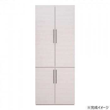 日本製組立家具 クローゼット ハンガーラック付収納 CO-CW-1975L 白木目(2梱包)｜ノースウェブ 28,593円