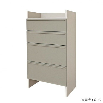 日本製組立家具 ランドリーチェスト 洗面所収納 CO-SE-1265H ライトグレー&times;グレー｜ノースウェブ