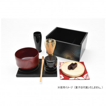 茶道具　お点前セット　遊茶箱　　黒柿合(ブラック)・華美※2026年4月30日入荷分予約受付中
