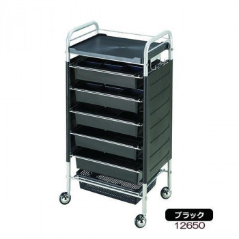 サロン用キャスター付きワゴン ロット台 7段 C-265　ブラック・12650 【北海道・沖縄・離島配送不可】 1069402.jpg