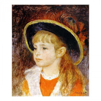 プリハード 複製画 ピエール・オーギュスト・ルノワール 青い帽子の少女 3号 額縁X52ゴールド|ノースウェブ
