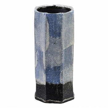 心春(こはる) 信楽焼花瓶 6号 白刷毛目ブルー 32x466J600072