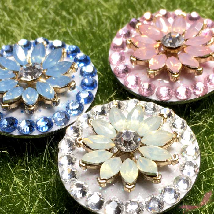 【楽天市場】デイジー クリスタル オパール キラキラ ゴルフマーカー ハットクリップ マグネット付き セット：different×zipangu