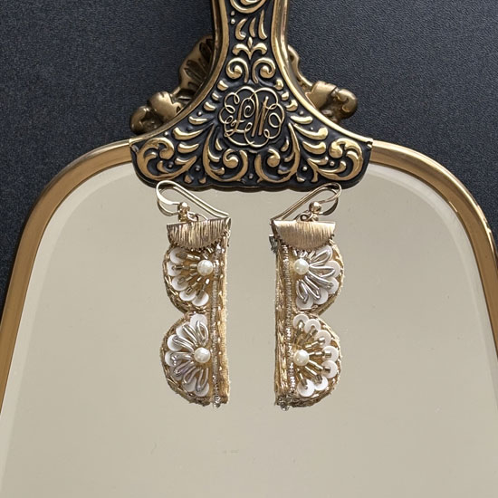 アントワネットレースビジューパールピアス【DIGDELICA】 金属アレルギー対応 ディデリカ シンプル PIERCE ゴールド|DIGDELICA