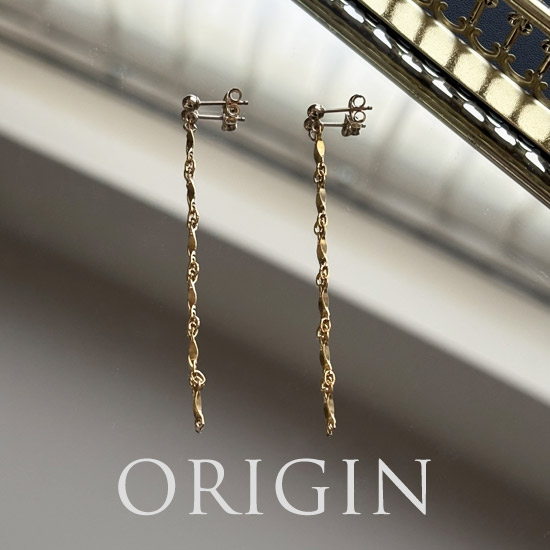 ORIGINピアス｜K14GF｜ゴールドフィルド｜金属アレルギー対応｜シンプル｜ロングチェーンピアス・イヤリング【DIGDELICA ディデリカ 】