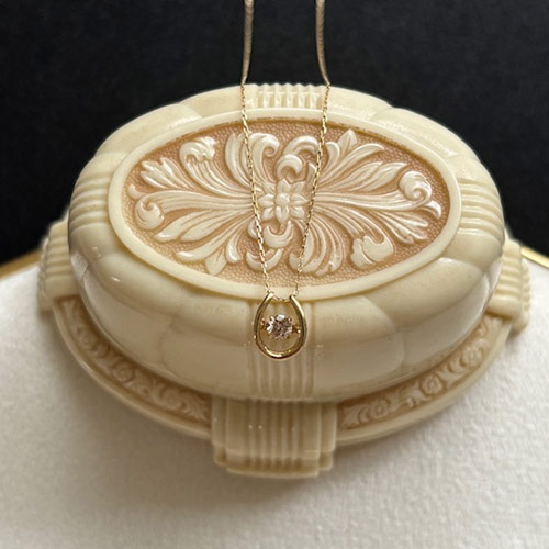 【K18】ヴィンテージダイヤモンドネックレス　一点物　ゴールド　18金vintage gold necklace v1654【DIGDELICA】ディデリカ UESD中古年代物