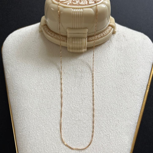 【K18】イタリア製　ヴィンテージチェーンネックレス 41cm 一点物　ゴールド　18金vintage gold necklace v1657【DIGDELICA】ディデリカ UESD中古年代物