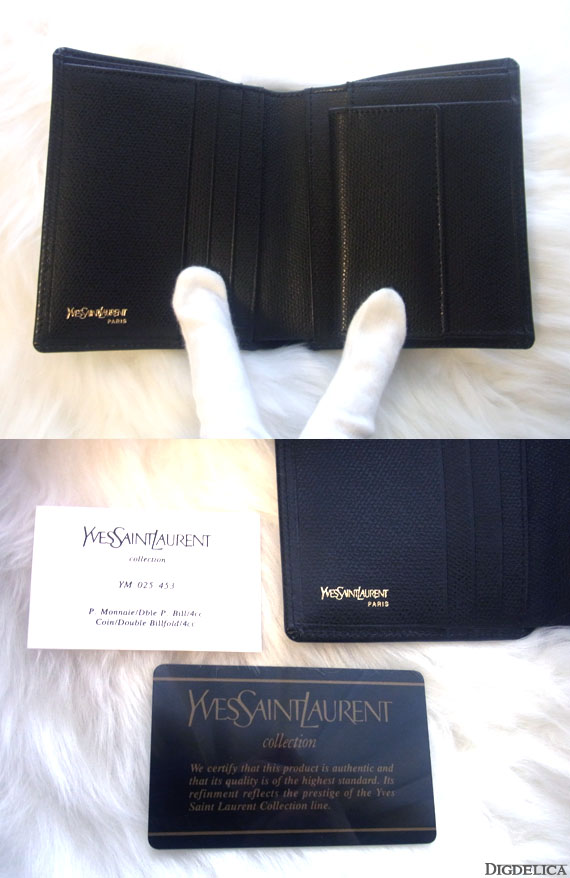 【楽天市場】Vintage【Yves Saint Laurent】ヴィンテージイヴサンローラン・ブラックレザーウォレット（二つ折り財布