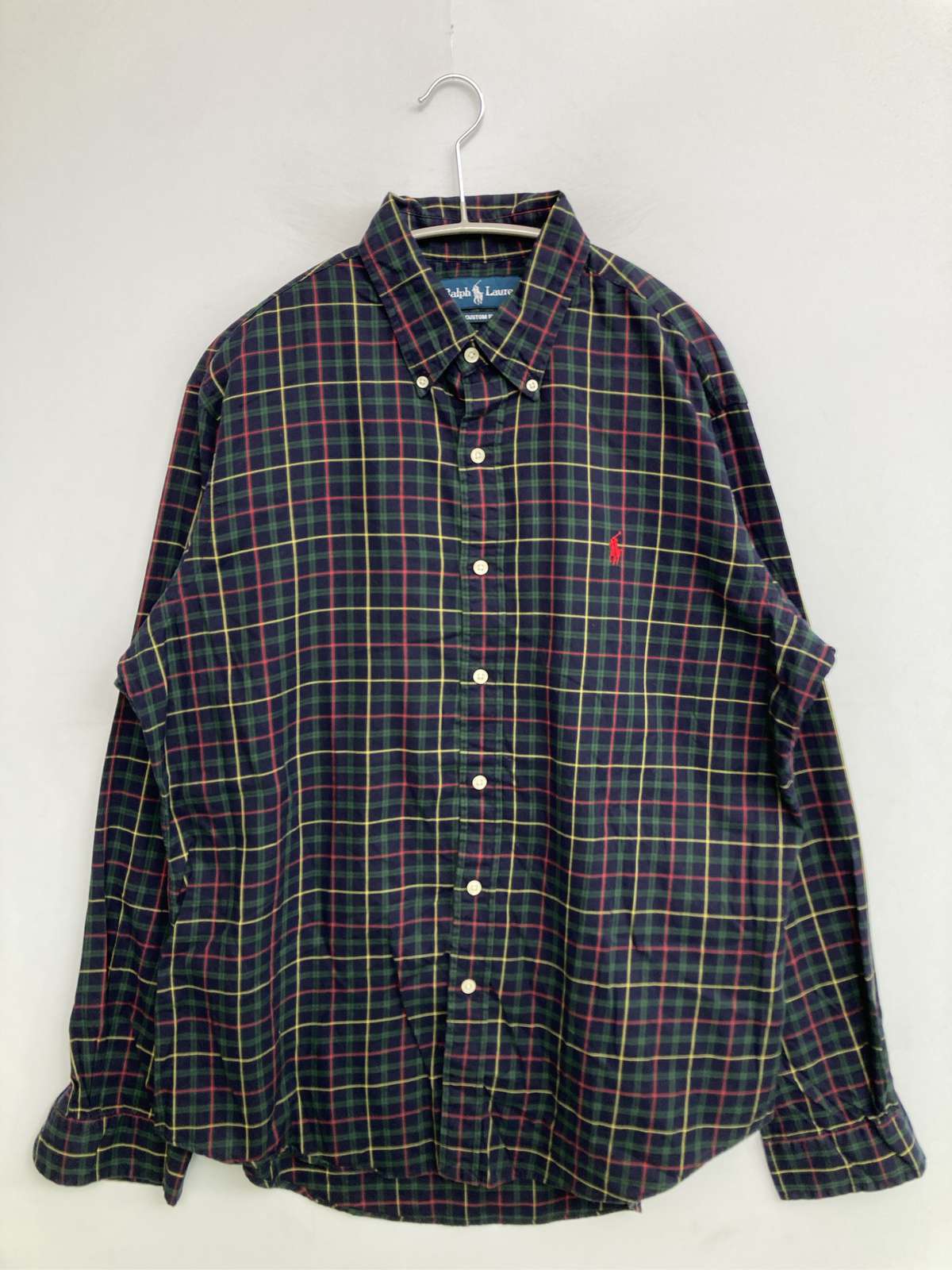 【中古】Ralph Lauren ラルフローレン プルオーバー/トップ 綿織物 照合のしるし柄 ワンポイント 真っただ中丈 長袖 メンズ