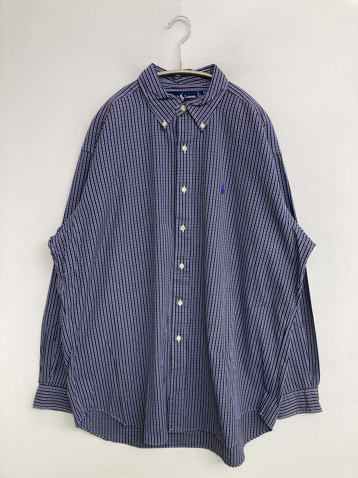 【中古】Ralph Lauren ラルフローレン プルオーバー/トップ L 青色 綿織物 読み合わせる柄 ワンポイント ブランド名ロゴタイプ 真っただ中丈 長袖 名取り草落ちこむ メンズ