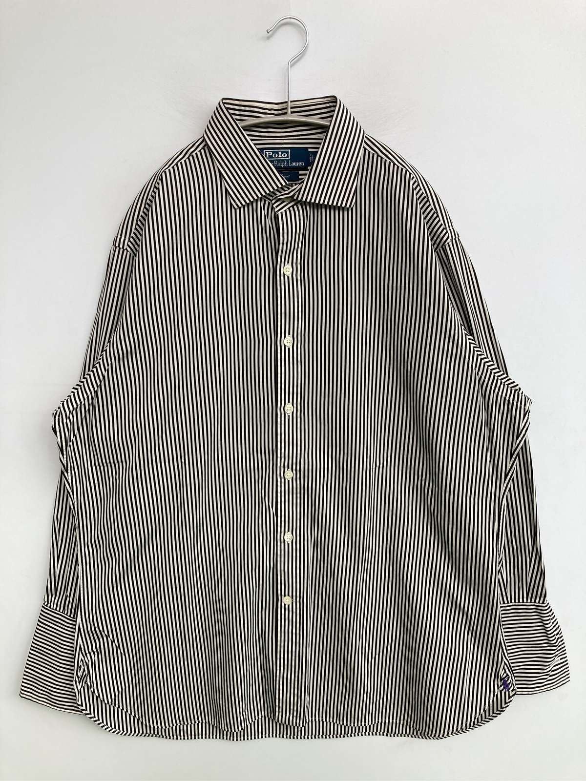 【中古】Polo by Ralph Lauren ポロバイラルフローレン プルオーバー/トップ 17 43 縞模様柄 ブランド名ロゴタイプ 真っただ中丈 長袖 レギュラー色合い メンズ