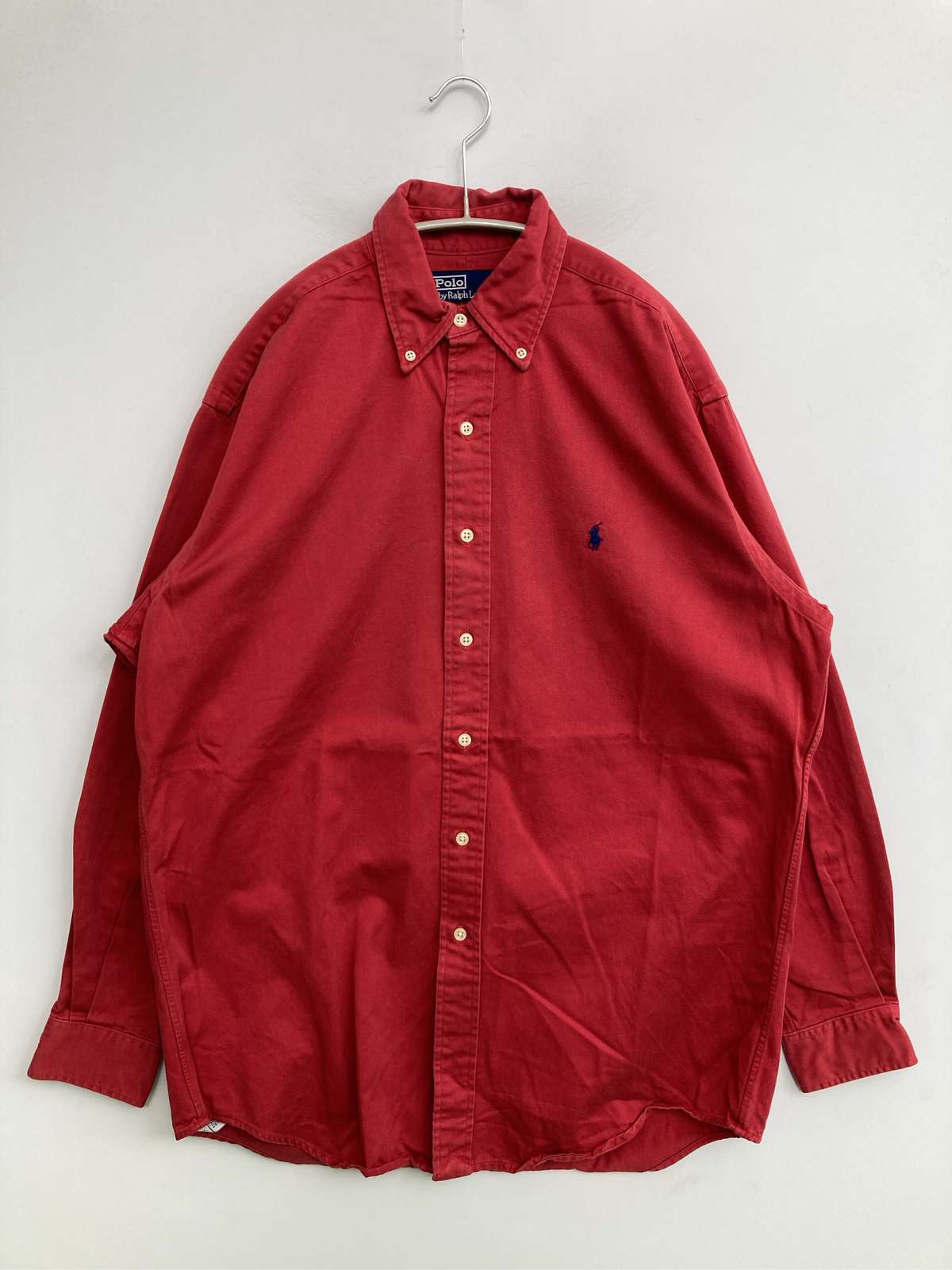 【中古】Polo by Ralph Lauren ポロバイラルフローレン プルオーバー/トップ S/P 赤いこと 綿織物 無地 ワンポイント ブランド名ロゴタイプ 真っただ中丈 長袖 名取り草落ちこむ メンズ