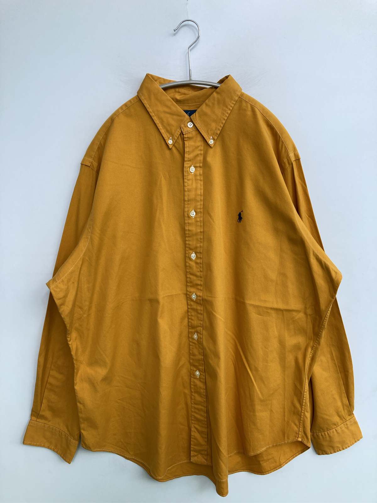 【中古】Ralph Lauren ラルフローレン プルオーバー/トップ 17 34/35 黄色 無地 ワンポイント 真っただ中丈 長袖 名取り草落ちこむ メンズ